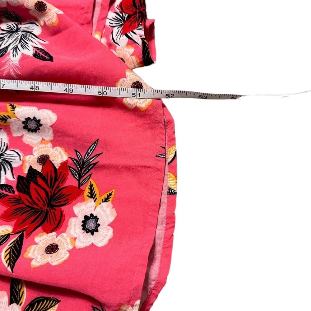 Loft Pink Floral Maxi Dress Tie Front Size XS High Neck - Picture 5 of 5